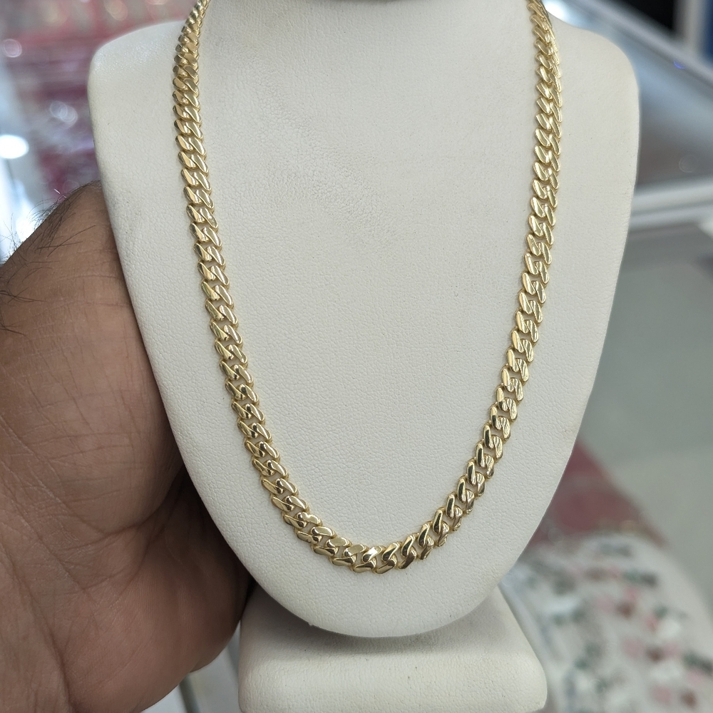 10kt Real Gold Monaco Chain 4.9mm 18 Inch